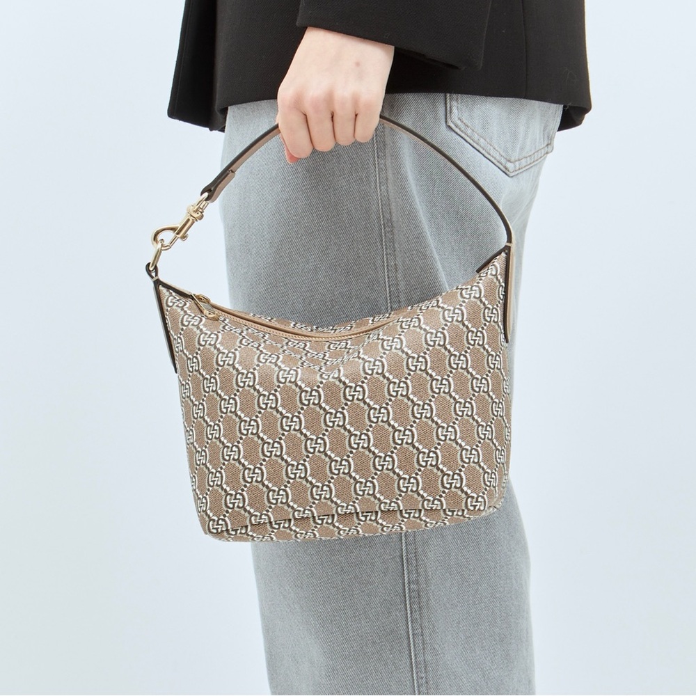 NWT Gucci GG Shadow Monogram Super Mini Ophidia Shoulder Bag in Rock Grey